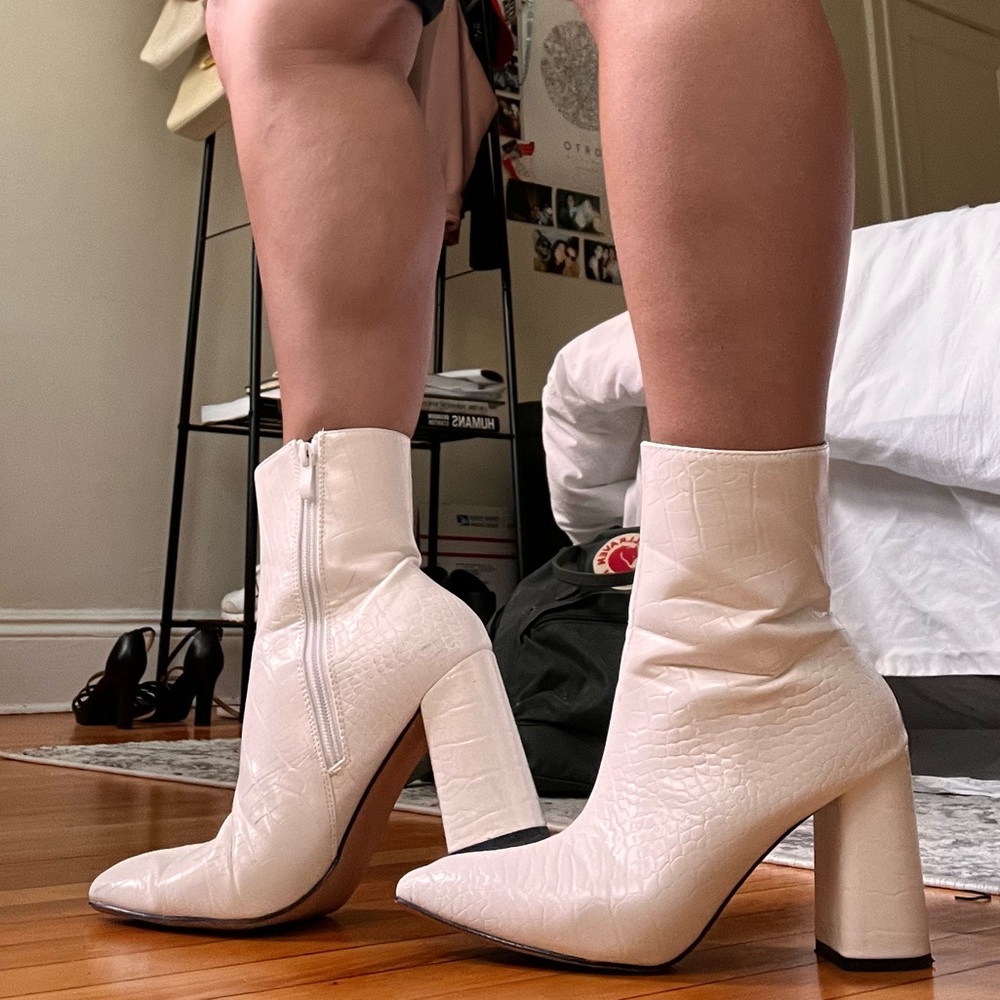 Nasty Gal White Combat Boots